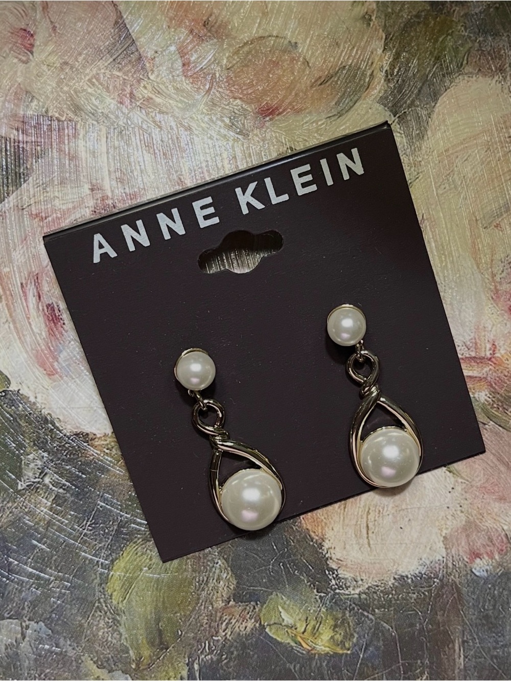NWT, Anne Klein Gold Tone Post Drop Earrings